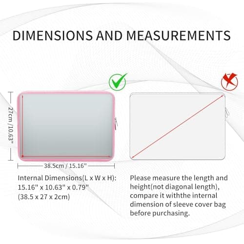 RAINYEAR Laptop Sleeve for 15.6" Lenovo HP ASUS Dell Acer Laptop Notebook — view 6