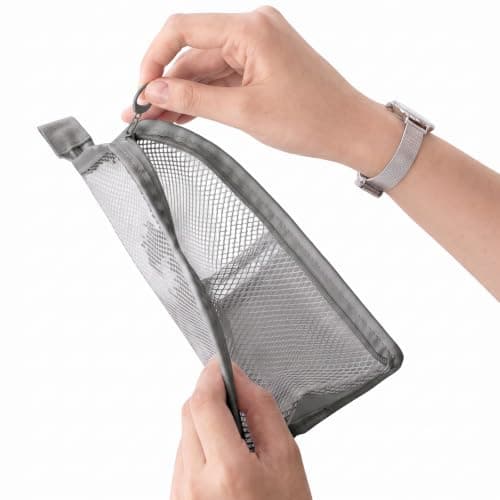 Large Capacity Freestanding Toiletry Bag Waterproof Travel Makeup (Grey) — view 4
