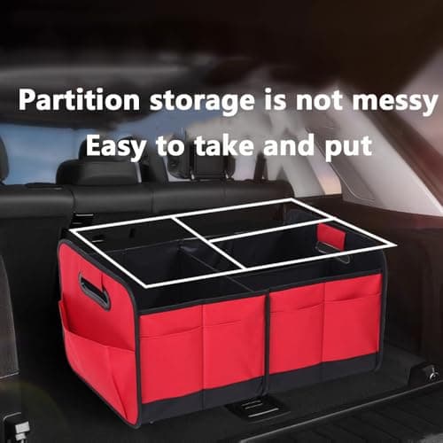 RRUFD Car Boot Organiser for Lexus ES 250/ES 300 / ES 330/ES 350/ES 300h/ES 350h, with Handle & Partition Collapsible Boot Organise Travel, Groceries & Everyday Use,A Black — view 5