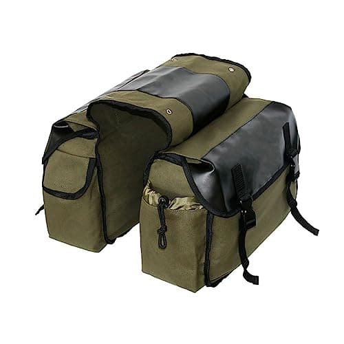 Bike Bag Panniers Large Capacity Rack Trunks Rear Seat Carrier Pack Motorcycle Saddle Bags Canvas Bike Rear Seat Carrier Bag Cycling Double Pannier Bag Pack Outdoor