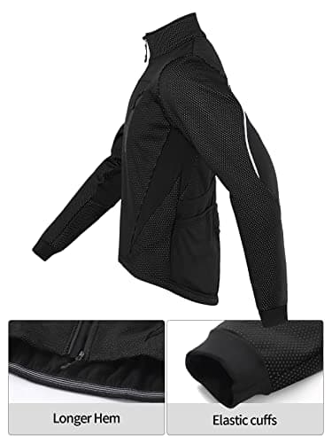 ARSUXEO Cycling Jacket Mens Winter Thermal Mountain Bike Jacket Softshell Coat for Waterproof and Windproof 16H black L — view 3
