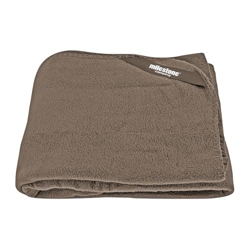 Milestone Thermal Fleece Blanket/Soft Touch Fabric/Cosy Extra Layer for Travel & Days Out / 120 x 150cm (Stone)
