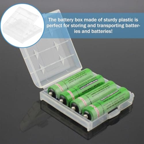 9 PCS AA/AAA Cell Battery Storage Cases, Hard Plastic Batteries Storage Boxes for AA/AAA Cells and Rechargeable Batteries, Clear Cells Holder (Hyaline) — view 3