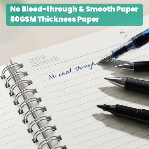RICHER HOUSE 5 Pack A5 Line Notebook, 200 Pages Spiral Notebook — view 3