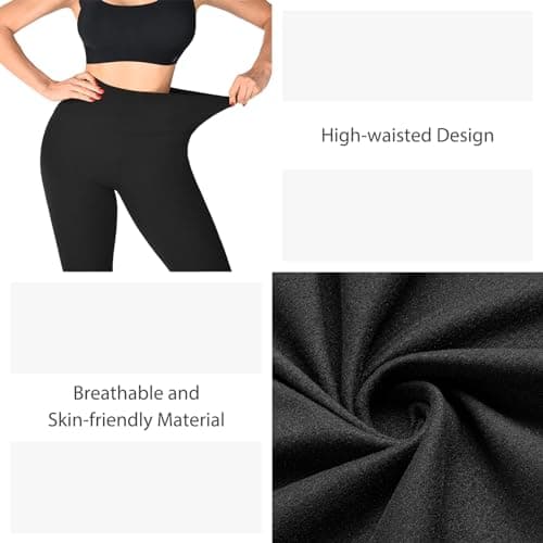 SINOPHANT Women's High Waist Leggings, 3 Packs, Black, LXL — view 3