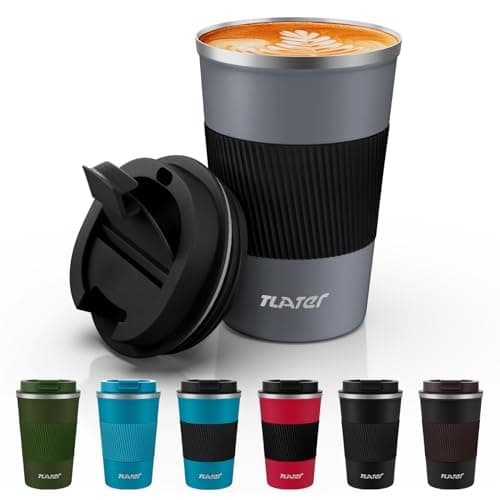 Travel Mug Tlater 380ml Insulated Coffee Cup with Leakproof Lids
