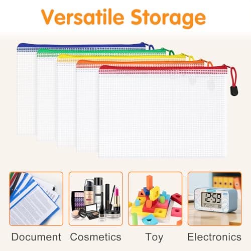 WISYOK A5 Plastic Wallets Zip, 12pcs, 23.5x16.5cm, 12 Colours — view 6
