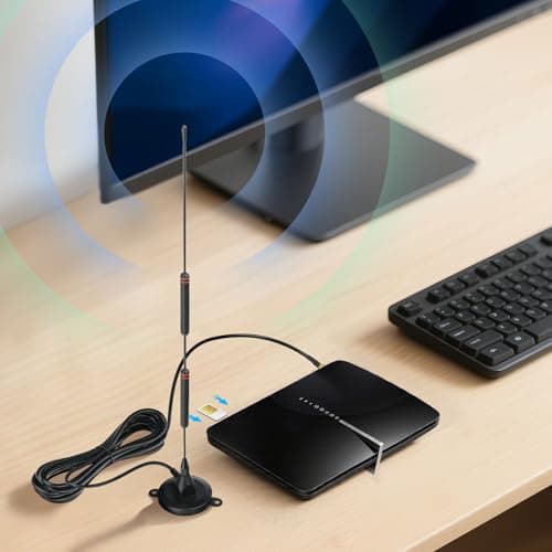 Bingfu 4G LTE MIMO Antenna 10dBi SMA Male with Magnetic Base, 3Meter Cable — view 6
