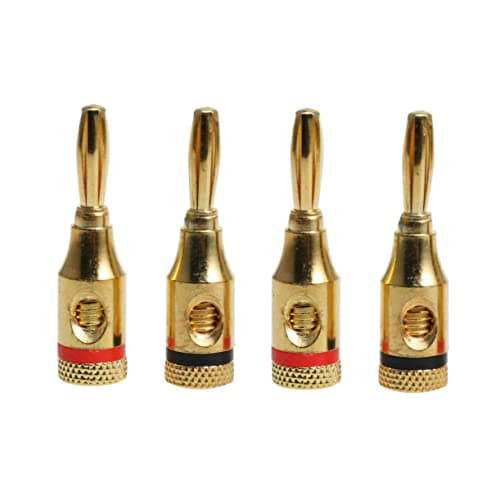 Gold Plated Banana Plug Connector 8 Pack 4mm for Metal Speaker Cable — view 3