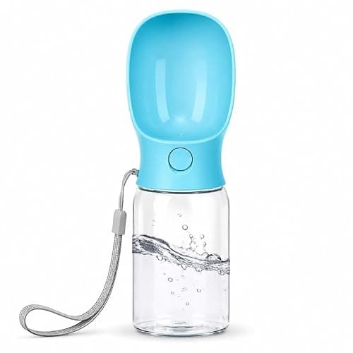 Dog Water Bottle, 350ml Spring Green Leak Proof Portable Dog Travel Water Bottle, 2-in-1 Dispenser & Dog Bowl, for Walking Hiking Camping, Food Grade Puppy Water Fountain for Outdoor Pets