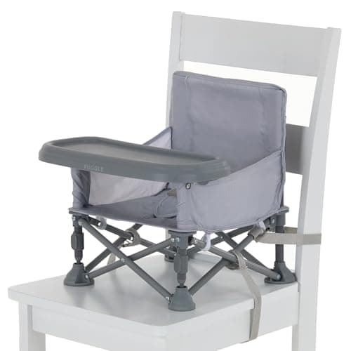 Puggle Easy Fold Travel Highchair Booster Seat - Flint Grey