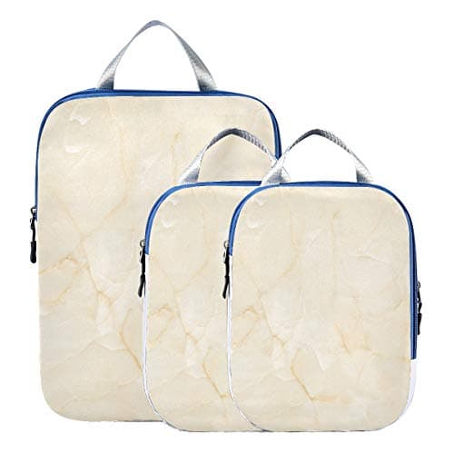 MONTOJ Yellow Rock Travel Packing Cubes, 3 Pieces Luggage Organizers Set
