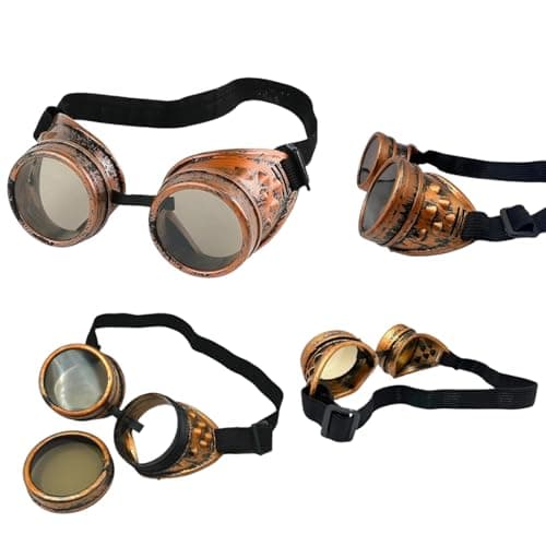 FNA FASHIONS® Unisex Biggles Aviator Steampunk Welding Goth Cosplay Vintage Goggles - A Time-Traveling Fashion Essential — view 6