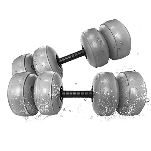 LTLCLZ Adjustable Dumbbell Weight Set Travel Portable Water Filled Dumbbells Gym Lifiting Fitness Training Sports Equipment,35KG Silver