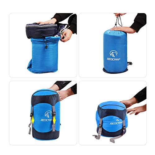REDCAMP 15/25/35L Nylon Compression Stuff Sack for Sleeping Bag, Lightweight Compact Compression Bag for Camping Outdoor Hiking Backpacking Travelling, Yellow (Orange XL) — view 6