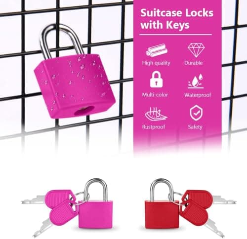 Flintronic 4Pack Suitcase Lock with Key, Small Padlock Luggage Lock Travel Lock Backpack Lock, Color Metal Padlock with Key, Small Padlock for Travel Backpack Play Fitness — view 3