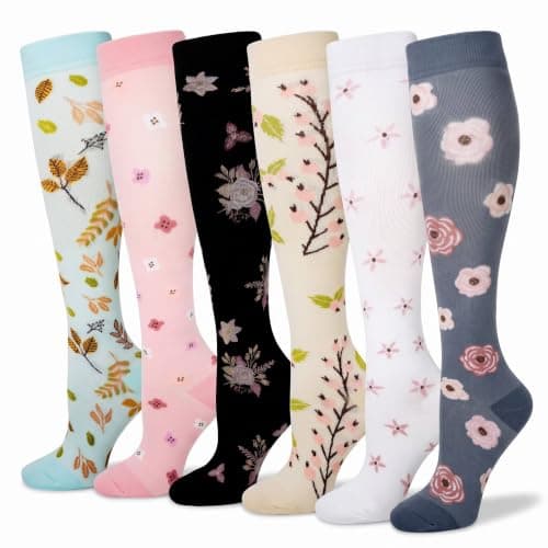 LEOSTEP Compression Socks 6 Pairs for Women Men, 20-30mmHg Support