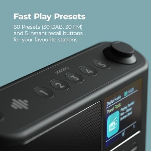 DAB Radio Portable, DAB Plus/DAB Radio, FM Radio, Small Radio, XL Large LCD Display Portable Radios Mains and Battery, USB Charging for 10 Hours Playback, (Spectrum by iBox) — view 4