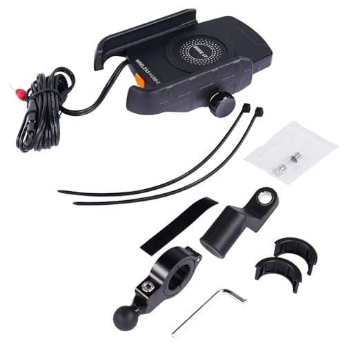BIKE IT Compact Motorcycle Mobile Phone Wireless Charger Holder, USB-C, Universal Phone Fitment, IP66 Waterproof, 360-Degree Rotation, 15W Quick Charge, Motorbike Scooter Cellular Mount — view 5