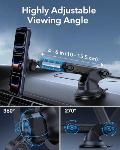 ESR for MagSafe Car Mount, Magnetic Phone Holder Car Dashboard/Windshield — view 6