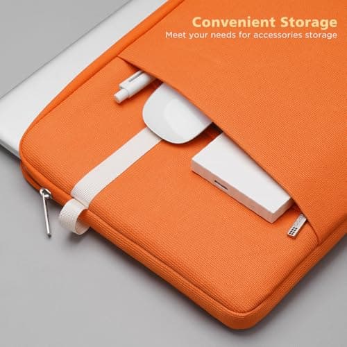 NIDOO 11 Inch Tablet Sleeve Case Protective Carrying Bag Cover for 11" iPad Pro M5 / Air M3 / A16 / 10.9" iPad 10 / Tab M11 / Chromebook Duet/MatePad Pro/Galaxy Tab S9 / A8, Orange — view 4