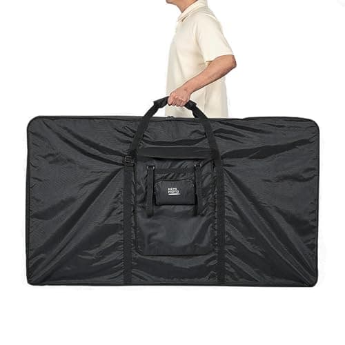 KEMIMOTO Folding Bike Bag for Bicycles, 26-29 In, Heavy Duty 900D Bike Travel Bag/Box, Folds into Handlebar Bag, for Transportation and Air Travel, Waterproof, Bicycle Outdoor Storage Bag