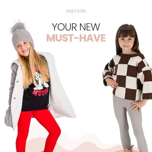 SOFTSAIL Fleece Lined Leggings Girls Children Cotton Kids Leggings Warm School Trousers Kids Fleece Lined Trousers Tights Thermal Pants for Girl, Black 4 Years — view 5