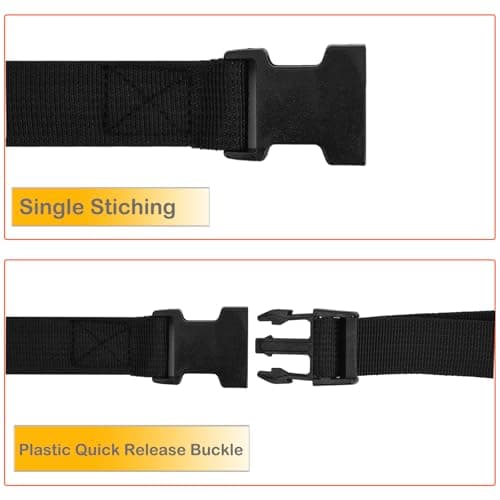 Hiziwimi 6Pcs Black Luggage Straps for Suitcases with Quick-Release Buckle — view 3