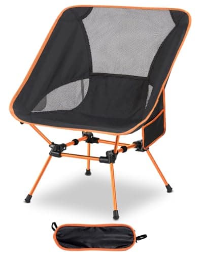 Victoper Compact & Lightweight Folding Camping Chair for Adults – Portable Outdoor Recliner with Carry Bag, Lightweight Camping Chair for Hiking, Fishing, Camping and Backyard Relaxation (Orange)