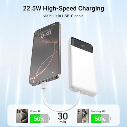 Power Bank 20000mAh 22.5W Fast Charging with Built in 3 Cable — view 3