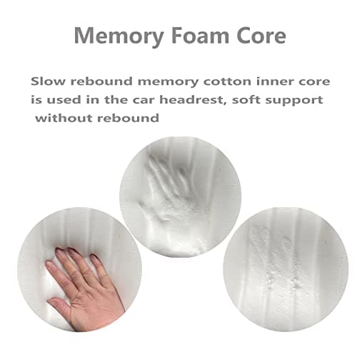 Forbell Car Headrest Pillow Soft Suede Fabric Memory Foam Car Neck Pillow Ultimate Comfort and Support for Driving and Travel(Black) — view 5
