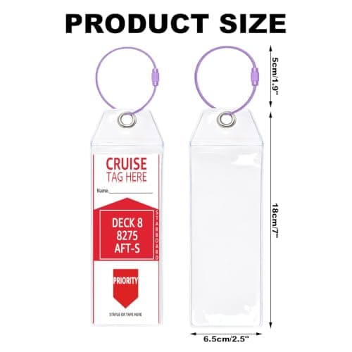 Waterproof Clear Luggage Tag Holders with Stainless Steel 6Pcs — view 2