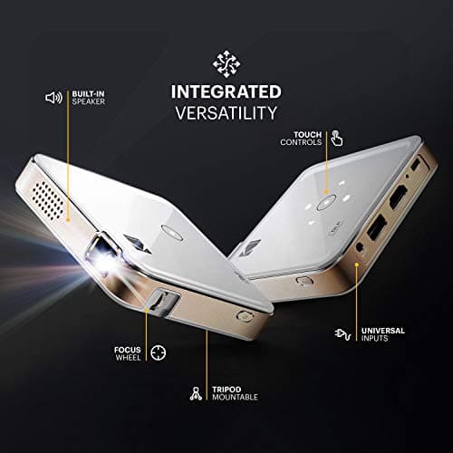 KODAK Luma 150 Pocket Projector, Portable Movie Projector w/Built-In Speaker for Home and Office Produces Images Up to 150 for Anywhere Entertainment, HDMI, USB, MicroSD, Airplay and Miracast Enabled — view 3