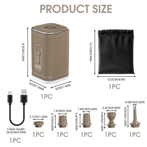 Electric Airbed Pump, Rechargeable Mini Air Inflator for Inflatables — view 2