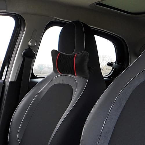 Leather Neck Headrest Faux with Breathable Polyester and Pillow Support Car — view 4