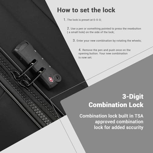 M Expandable 26" Medium Suitcase with 4 Spinner Wheels Lightweight Softside Hold Check in Luggage with TSA Lock, Black — view 4