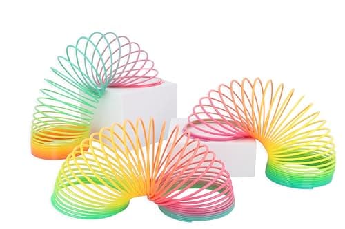 HENBRANDT Single Plastic Rainbow Spring Toy for Kids 7.5cm Boxed Magic Spring Toys Retro Party Bag Fillers Lucky Dip Class Gifts Home School Rewards for Boys and Girls — view 4