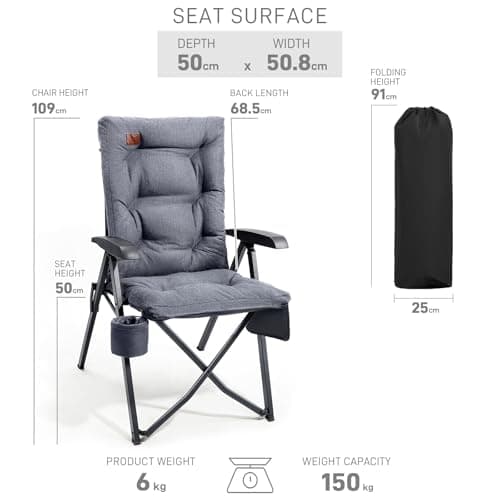 EVER ADVANCED Luxury Camping Chairs 2 Set for Adults Heavy Duty High Back — view 3