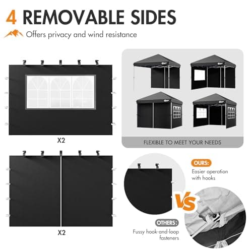 PORTAL Pop up Gazebo with Sides 3m x 3m (10x10ft) Event Shelter Heavy duty — view 3