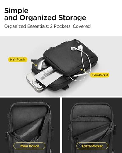 Spigen Dynamic Shield Cross Body bag Men Travel Anti-Theft Mens Sholder, [Lightweight] [Ergonomic Adjustable Strap] Cell Phone Holder Pouch for Hiking, Biking and Running — view 5