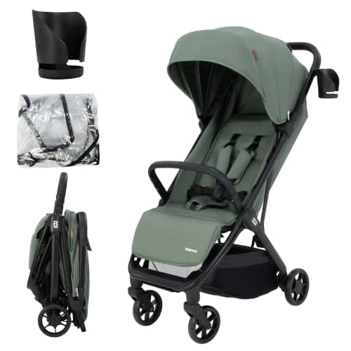 Babymore Yara Baby Stroller - One Touch fold, Lightweight, Cabin Size (Forest Green)