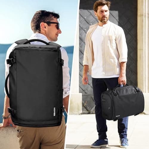 HOMIEE Travel Backpack Mens,17.3 Inch Laptop Bag Womens,40L TSA Friendly Flight Approved Carry on Luggage with Shoes Compartment,Large Business Rucksack with USB Port for Work School Weekend Black — view 2