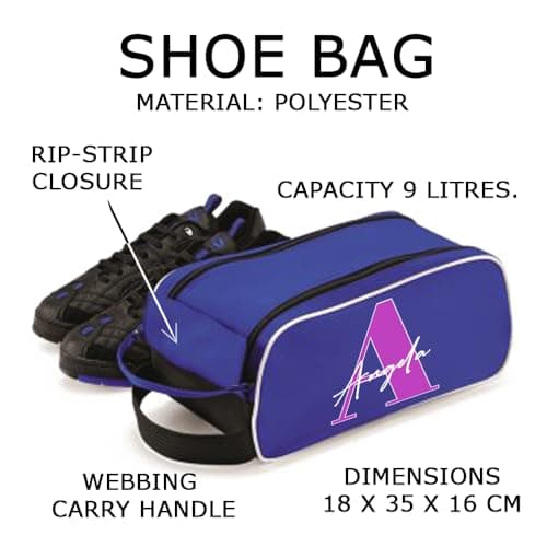 Personalised Shoe Bag with Initial & Name – Custom Boot Bag for Men, Women, Boys & Girls – Sports, Travel, Gym, Football, Golf – Zipped Waterproof Trainer Bag with Handle – 9L (Red, One Size) — view 3