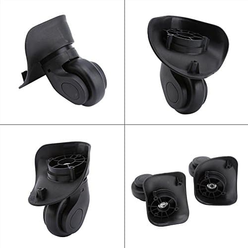 Luggage Replacement Wheels, Silent 360 Repair Kit for Suitcase Trolley PVC Black 1 Pair with Screws Fits 31 33 40 45mm Hole Spacing Travel Home DIY — view 6