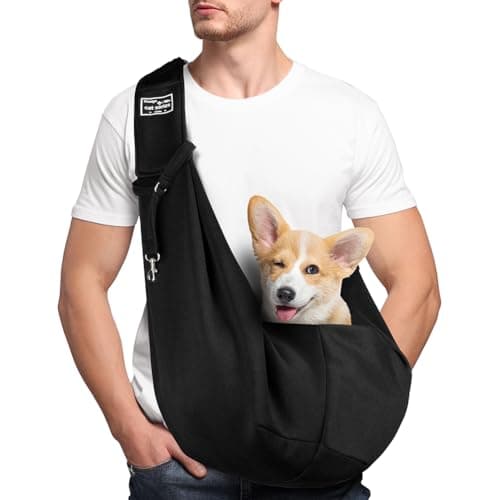 Adiwo Puppy Carrier - Reversible Hands-free Dog Carry Sling for Small & Medium Dogs & Cats, Soft & Comfortable, Adjustable Dog Carrier Bag Shoulder Tote for Outdoor Walking, Travel & Shopping