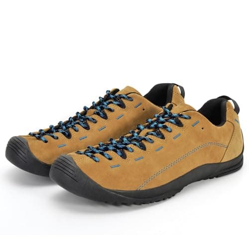 XPETI Men Leather Trail Shoe Slip on Low Top Approach Style Shoes 9 Yellow