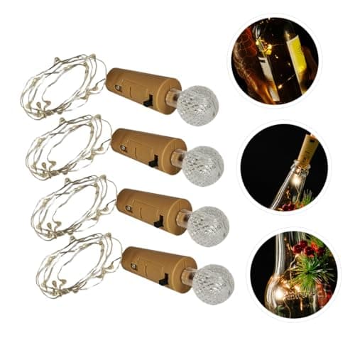 LED Wine Cork String Lights Battery Operated, 4Pcs Starry Bottle Decor — view 4