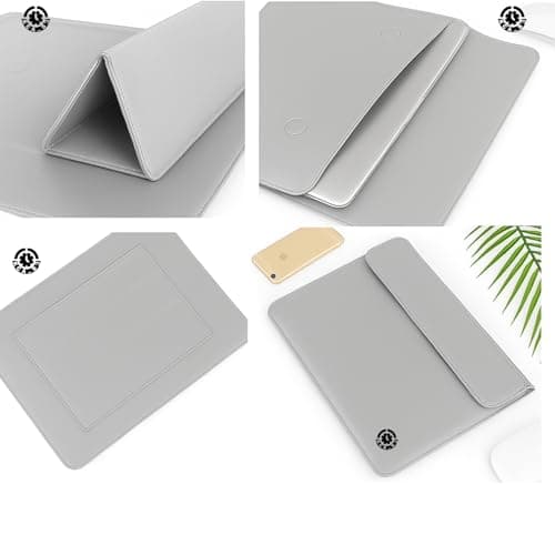 KCA_S3 Silver 3-in-1 Laptop Sleeve 14-15.6 Inch ONLY MacBook Air Pro 15 Surface Dell XPS HP Notebook Spectre Lenovo 14 Inspiron Closure Adjustable Mouse Pad Waterproof Portable, Not for 11-13” — view 5