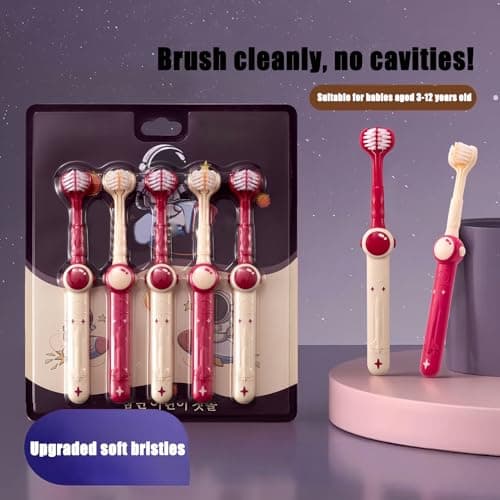Three Sided Toothbrush Boys Aged 3-12 Brushing Tool Gentle Deep Cleaning — view 4