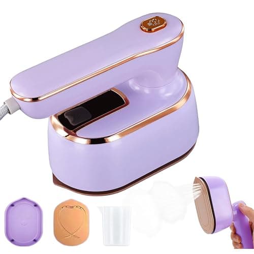 Loveächt Purple Travel Iron Steam Iron - 180° Rotating Foldable Handheld - Ceramic Soleplat - Portable Iron Steamer for Travel, Home
